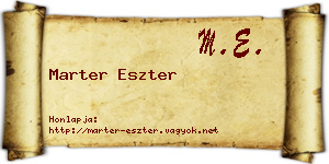 Marter Eszter névjegykártya